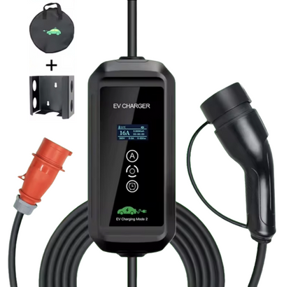 BlackCharge® 3.0 Max Mobiele EV Lader | 3,7kW – 7,4kW – 11kW | Type 2 | Waterdicht IP66 | 5/7/10 meter - BlackCharge 11kW / 5 meter / Excl. verloopstekkers