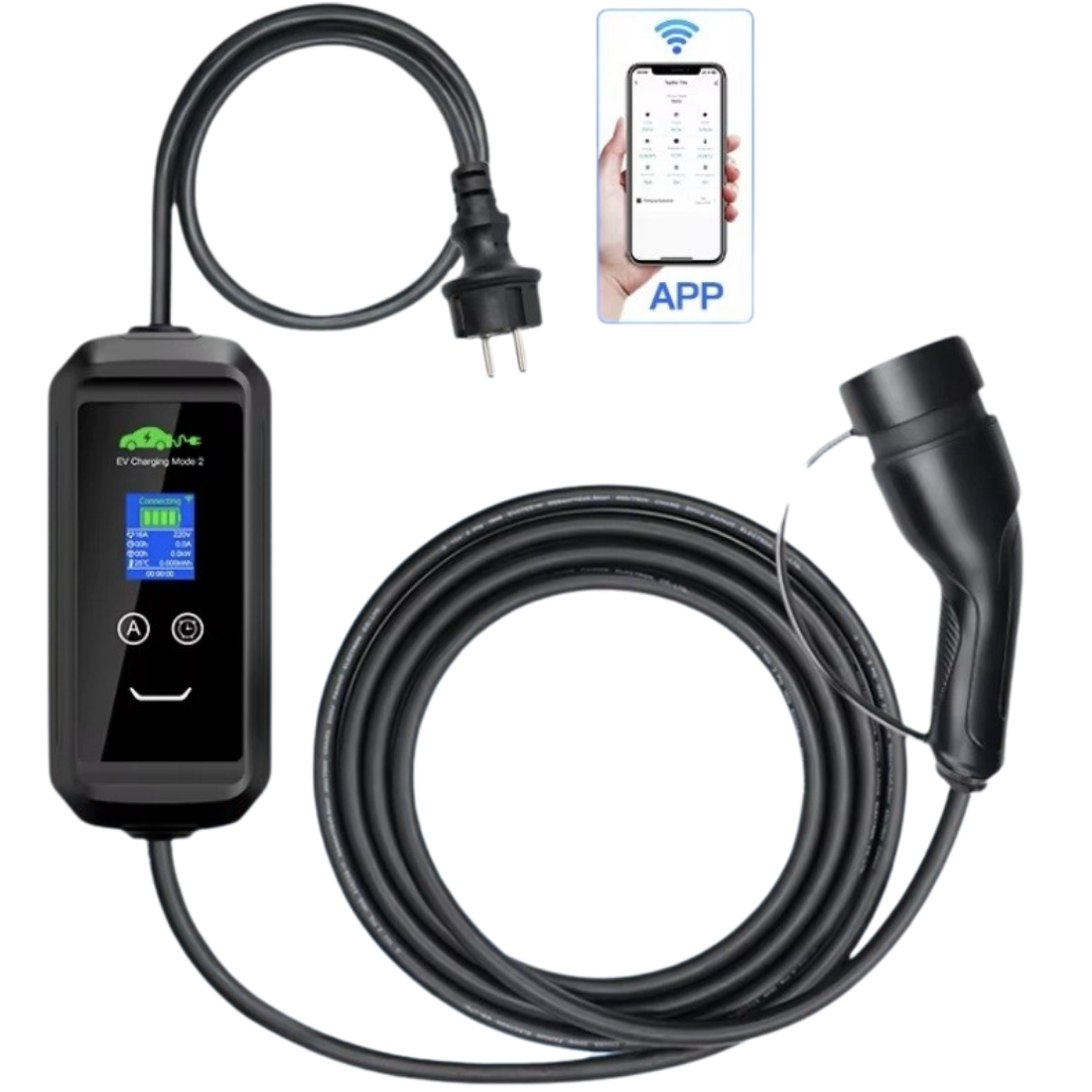 BlackCharge® Smart Mobiele Lader met App - Type 2