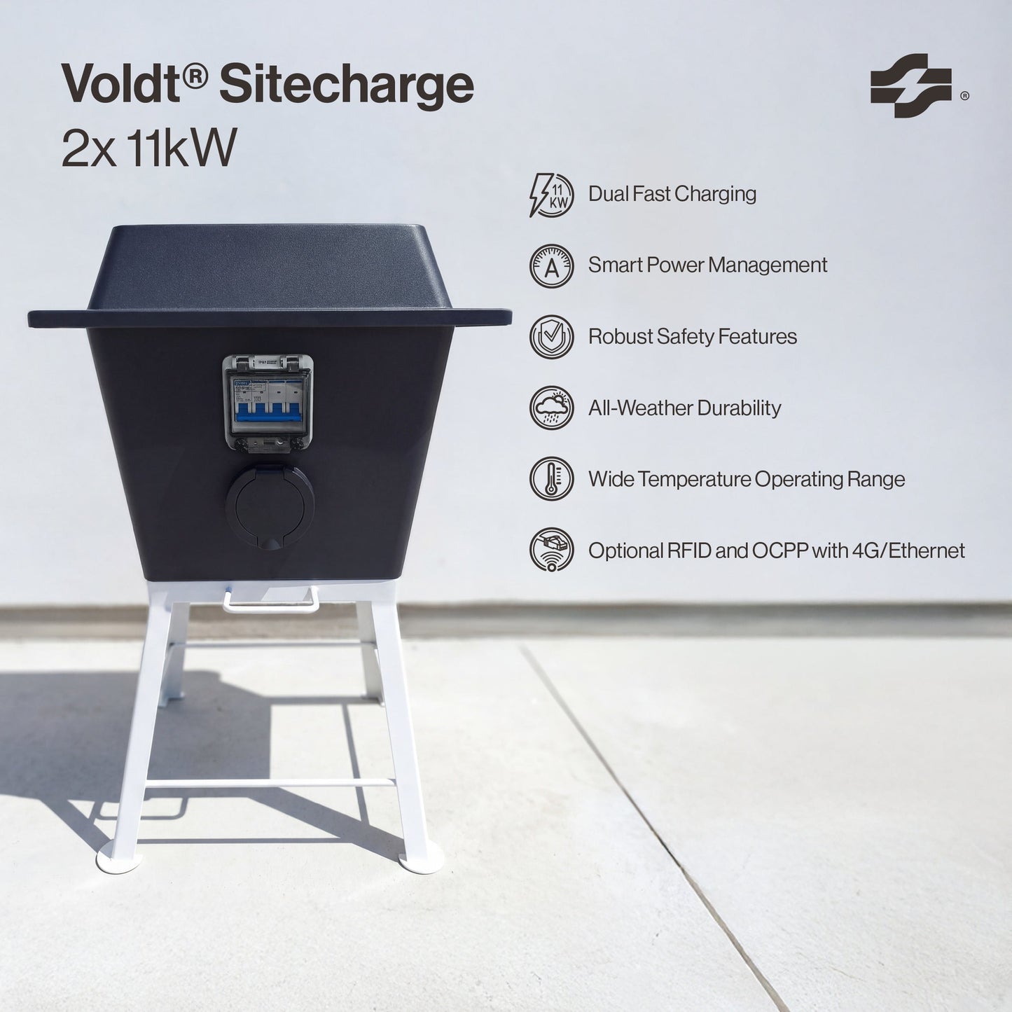 Voldt® Sitecharge - Dubbele Mobiele AC-Lader (Type 2)