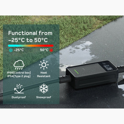 Dé EV Oplader 3.7kW | Schuko | Type 2 | Draagbaar | Instelbaar 6A-16A | 6-25m kabel - BlackCharge 6 meter