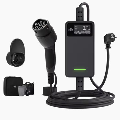 Dé EV Oplader 3.7kW | Schuko | Type 2 | Draagbaar | Instelbaar 6A-16A | 6-25m kabel - BlackCharge 6 meter